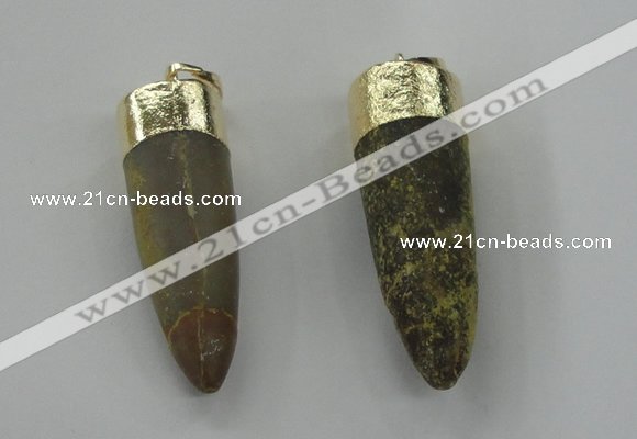 NGP1455 11*35mm - 13*45mm bullet agate gemstone pendants wholesale