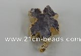 NGP1468 30*35mm - 35*40mm starfish druzy amethyst gemstone pendants