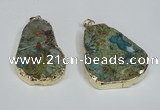 NGP1471 30*40mm - 40*50mm freeform chrysocolla gemstone pendants