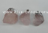 NGP1483 20*35mm - 25*45mm nuggets rose quartz pendants