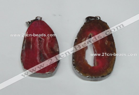 NGP1486 30*45mm - 40*50mm freeform plated druzy agate pendants