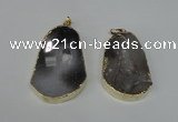 NGP1490 30*45mm - 40*50mm freeform plated druzy agate pendants