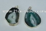 NGP1493 30*45mm - 40*50mm freeform plated druzy agate pendants