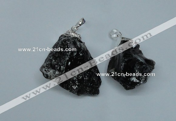 NGP1501 20*30mm - 25*50mm nuggets smoky quartz pendants