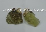 NGP1502 20*30mm - 25*50mm nuggets lemon quartz pendants