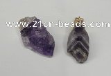 NGP1504 20*30mm - 25*50mm nuggets amethyst gemstone pendants