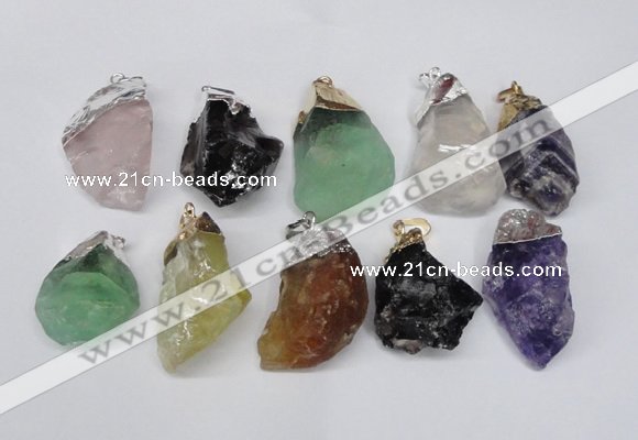 NGP1506 20*30mm - 25*50mm nuggets mixed quartz pendants