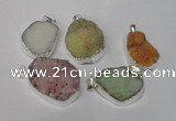 NGP1511 20*30mm - 25*35mm freeform plated druzy agate pendants