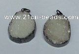 NGP1518 30*35mm - 30*40mm freeform plated druzy agate pendants