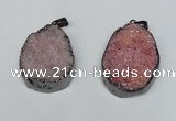 NGP1520 30*35mm - 30*40mm freeform plated druzy agate pendants