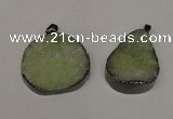 NGP1521 30*35mm - 30*40mm freeform plated druzy agate pendants