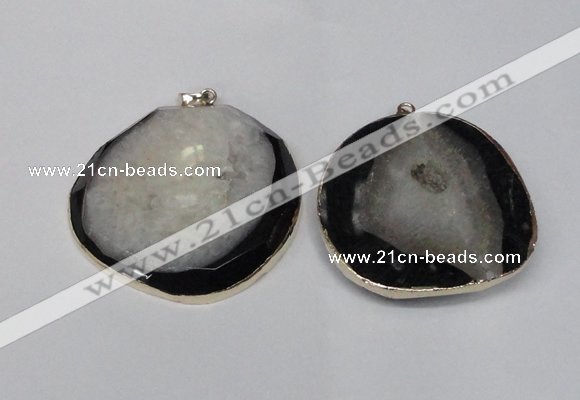 NGP1525 50*55mm - 55*60mm freeform druzy agate pendants