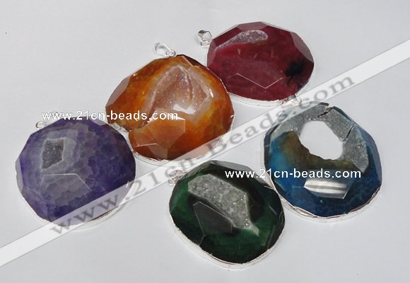 NGP1533 50*55mm - 55*60mm freeform druzy agate pendants