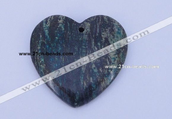 NGP154 2pcs 6*45mm heart fashion long spar stone pendants