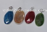 NGP1541 32*58mm - 35*62mm freeform agate gemstone pendants