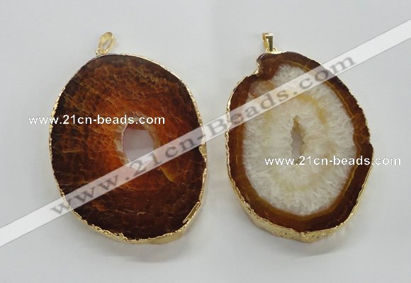 NGP1545 50*65mm - 55*75mm freeform druzy agate gemstone pendants