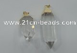 NGP1547 18*35mm - 15*50mm faceted nuggets white crystal pendants