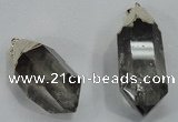 NGP1548 20*40mm - 22*50mm faceted nuggets smoky quartz pendants