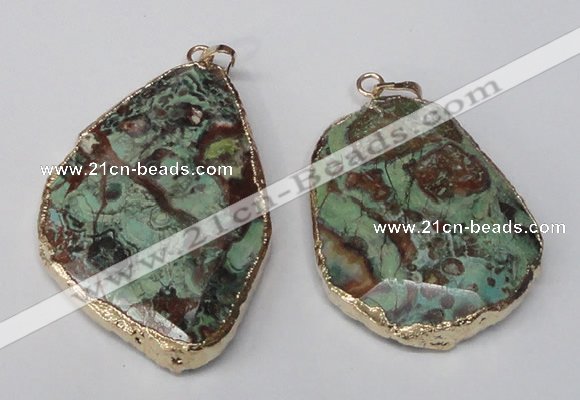 NGP1553 35*45mm - 45*55mm freeform ocean agate pendants