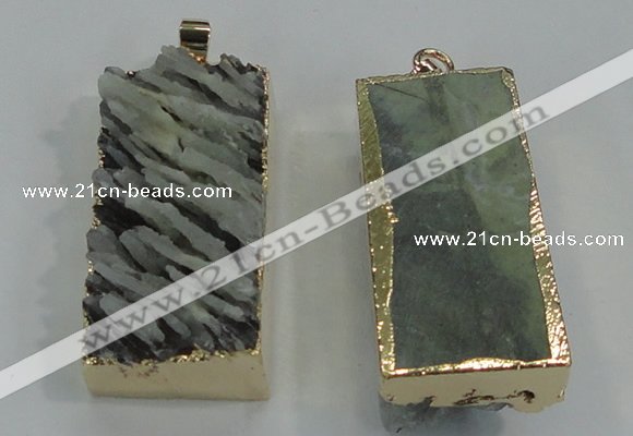 NGP1555 16*35mm - 18*40mm rectangle druzy agate pendants