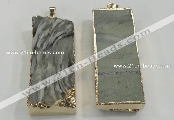 NGP1556 20*50mm - 22*50mm rectangle druzy agate pendants