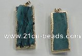 NGP1557 16*35mm - 18*40mm rectangle druzy agate pendants