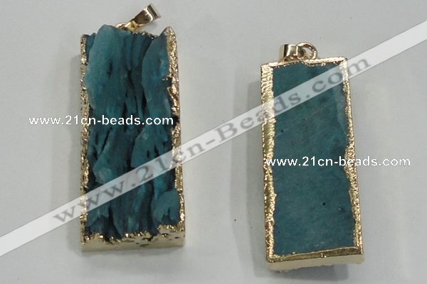 NGP1557 16*35mm - 18*40mm rectangle druzy agate pendants