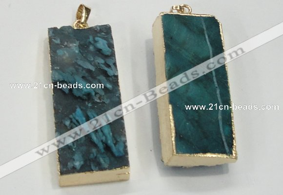 NGP1558 20*50mm - 22*50mm rectangle druzy agate pendants