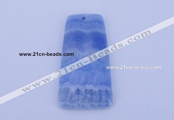 NGP156 2pcs 28*55mm trapezoid dyed blue lace agate gemstone pendants