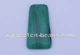 NGP157 2pcs 28*55mm trapezoid synthetic malachite pendants