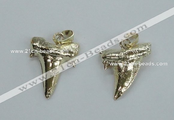 NGP1579 20*22mm - 20*25mm plated shark teeth pendants wholesale