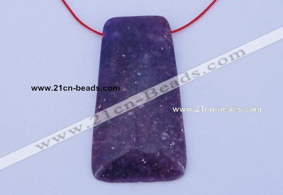 NGP158 2pcs 28*55mm trapezoid kunzite gemstone pendants