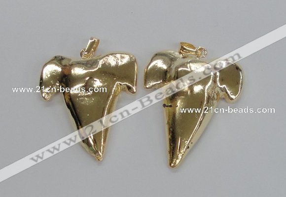 NGP1580 32*40mm - 35*45mm plated agate pendants wholesale