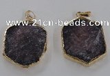 NGP1582 30*35mm - 33*38mm freeform tourmaline gemstone pendants