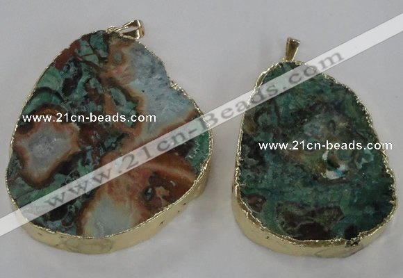 NGP1584 40*50mm - 45*60mm freeform ocean agate gemstone pendants