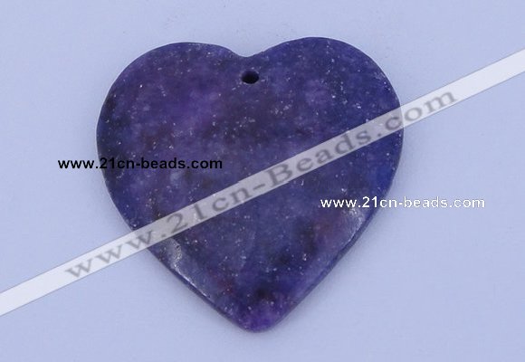 NGP159 2pcs 40*40mm heart kunzite gemstone pendants jewelry