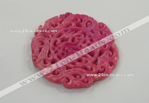 NGP1606 63*65mm Carved dyed natural hetian jade pendants wholesale