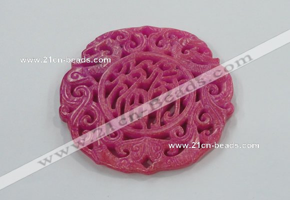 NGP1608 66*66mm Carved dyed natural hetian jade pendants wholesale