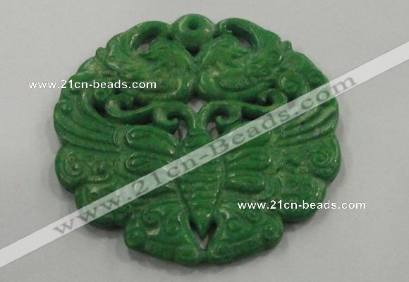 NGP1620 65*65mm Carved dyed natural hetian jade pendants wholesale