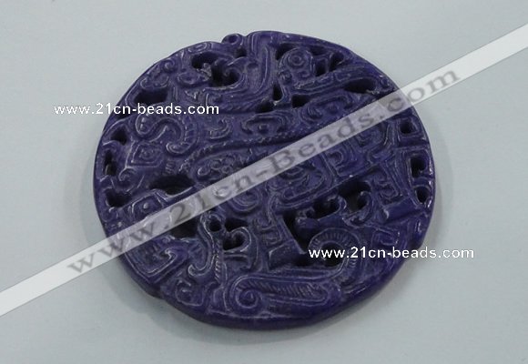 NGP1624 66*66mm Carved dyed natural hetian jade pendants wholesale