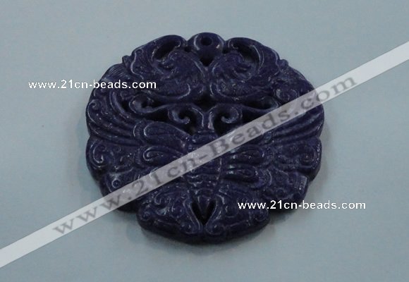 NGP1635 64*64mm Carved dyed natural hetian jade pendants wholesale