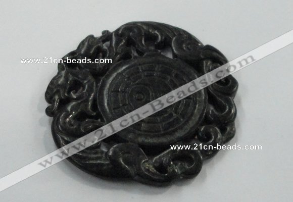 NGP1638 65*65mm Carved dyed natural hetian jade pendants wholesale