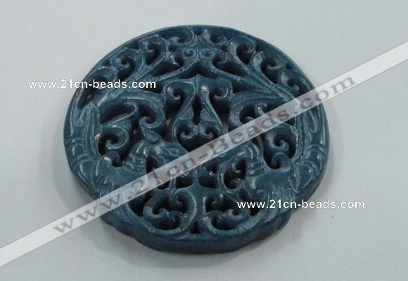 NGP1647 65*65mm Carved dyed natural hetian jade pendants wholesale