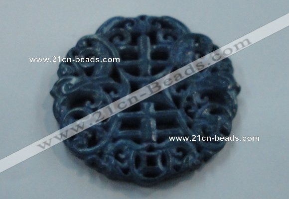 NGP1648 66*67mm Carved dyed natural hetian jade pendants wholesale