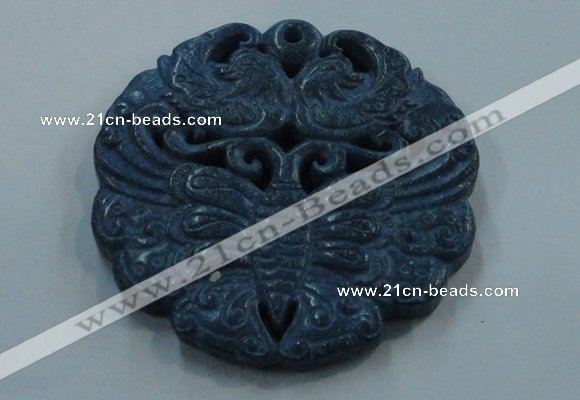 NGP1649 65*65mm Carved dyed natural hetian jade pendants wholesale