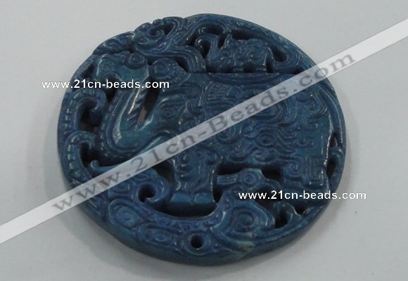 NGP1650 67*67mm Carved dyed natural hetian jade pendants wholesale