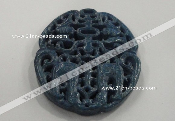 NGP1651 67*68mm Carved dyed natural hetian jade pendants wholesale