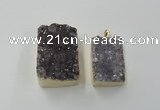 NGP1670 25*35mm - 30*45mm rectangle druzy amethyst pendants