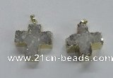 NGP1680 25*26mm - 27*28mm cross druzy agate pendants wholesale