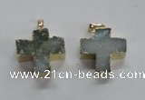 NGP1681 25*26mm - 27*28mm cross druzy agate pendants wholesale